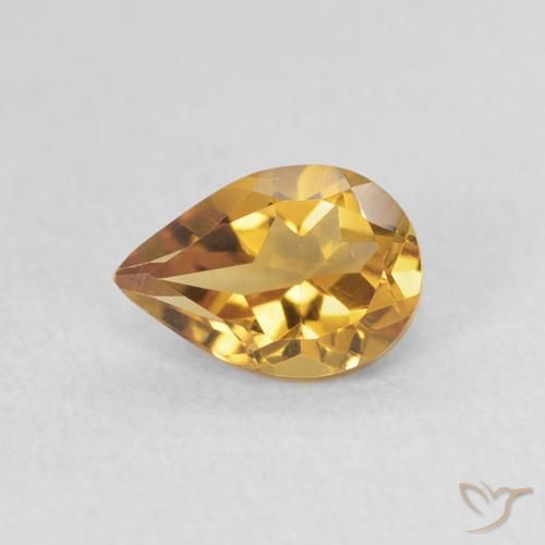 0.71ct Natural Naranja dorado Citrino, En forma de pera, VVS