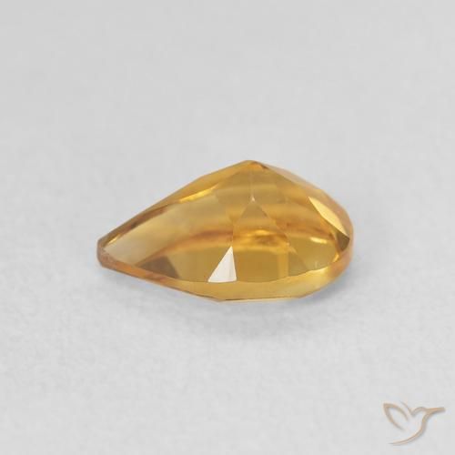Citrino Naranja dorado natural de 0.71 ct, En forma de pera, VVS