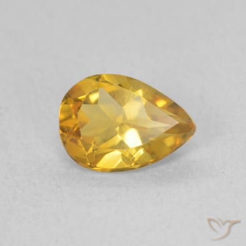 Citrino Dorado natural de 0.64 ct, En forma de pera, VVS-VS