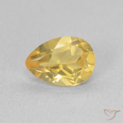 0.71ct Natural Naranja dorado Citrino, En forma de pera, VVS