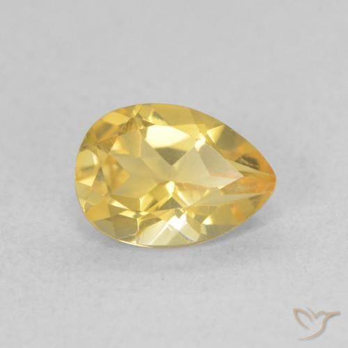 Citrino Naranja dorado natural de 0.71 ct, En forma de pera, VVS