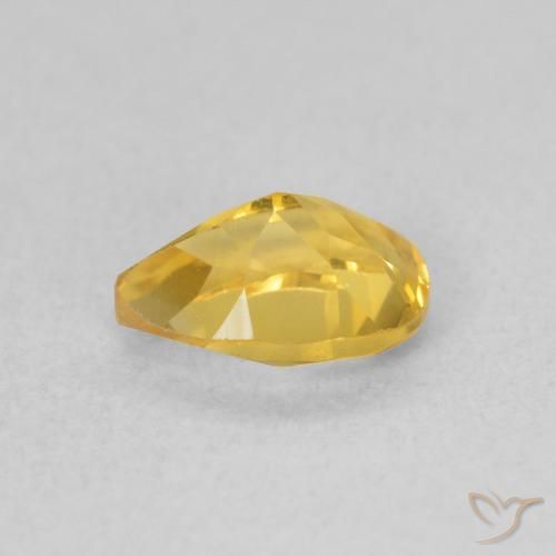 Citrino Naranja dorado natural de 0.71 ct, En forma de pera, VVS
