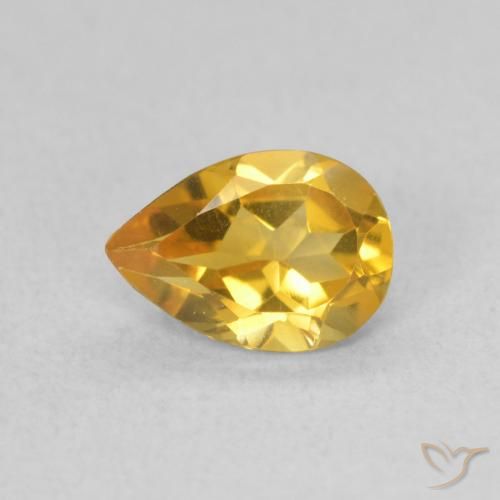 0.60ct Natural Dorado Citrino, En forma de pera, VVS