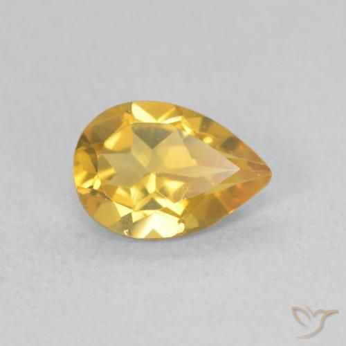 Citrino Dorado natural de 0.60 ct, En forma de pera, VVS