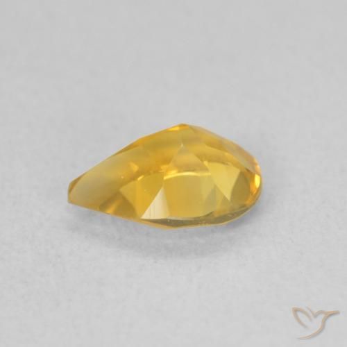 Citrino Dorado natural de 0.60 ct, En forma de pera, VVS