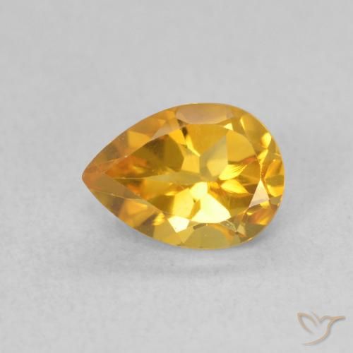 0.76ct Natural Dorado claro Citrino, En forma de pera, VVS