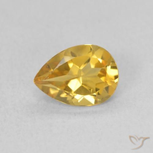 0.62ct Natural Dorado Citrino, En forma de pera, VVS