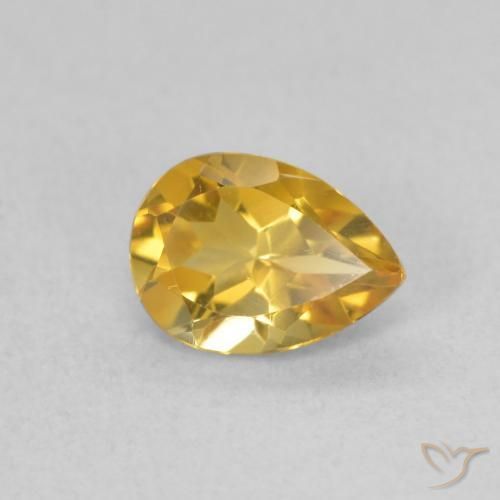 Citrino Dorado natural de 0.62 ct, En forma de pera, VVS