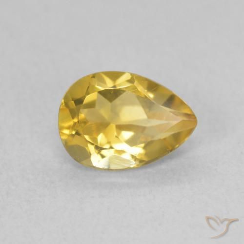 Citrino Naranja dorado natural de 0.71 ct, En forma de pera, VVS