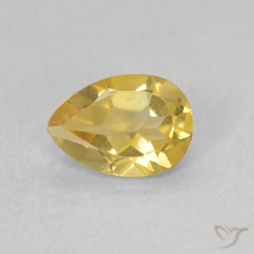 0.63ct Natural Dorado medio Citrino, En forma de pera, VVS-VS