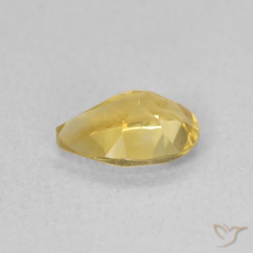 Citrino Dorado medio natural de 0.63 ct, En forma de pera, VVS-VS