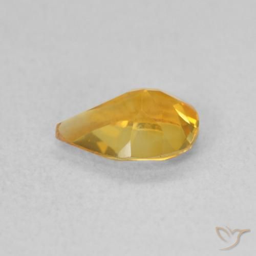 Citrino Dorado naranja natural de 0.59 ct, En forma de pera, VVS-VS