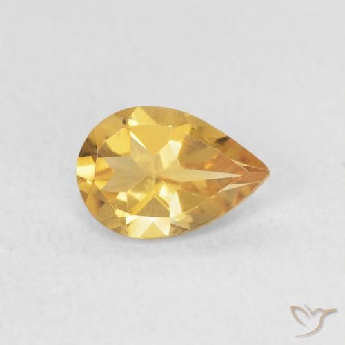 Citrino Dorado natural de 0.58 ct, En forma de pera, VVS