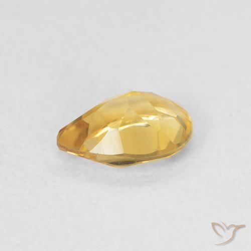 Citrino Dorado medio natural de 0.64 ct, En forma de pera, VVS