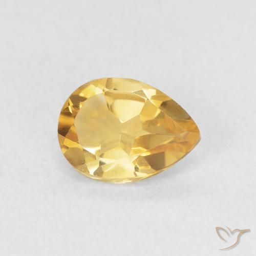 0.68ct Natural Dorado medio Citrino, En forma de pera, VVS