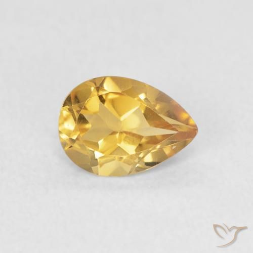 0.65ct Natural Dorado medio Citrino, En forma de pera, VVS
