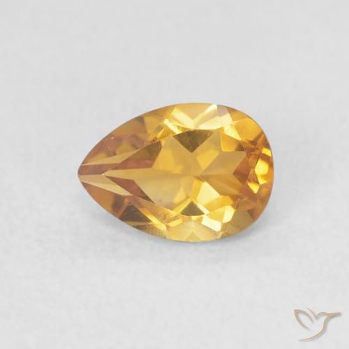 0.71ct Natural Naranja dorado Citrino, En forma de pera, VVS