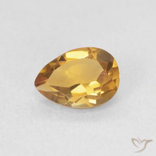 0.72ct Natural Medium Light-Golden Citrino, En forma de pera, VVS