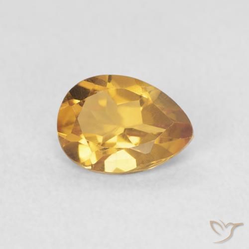 Citrino Medium Light-Golden natural de 0.72 ct, En forma de pera, VVS