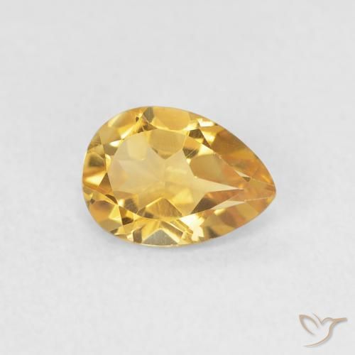 Citrino Dorado natural de 0.62 ct, En forma de pera, VVS