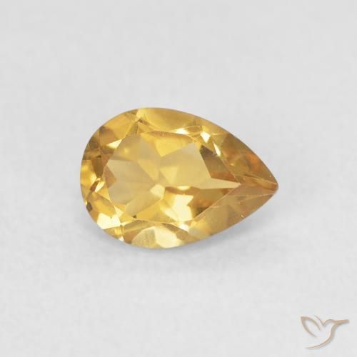 Citrino Dorado natural de 0.69 ct, En forma de pera, VVS