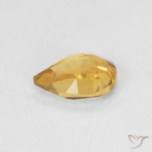 Citrino Dorado natural de 0.69 ct, En forma de pera, VVS