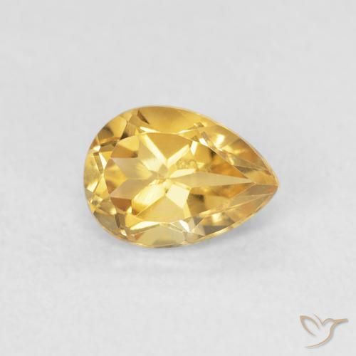 Citrino Dorado natural de 0.77 ct, En forma de pera, VVS