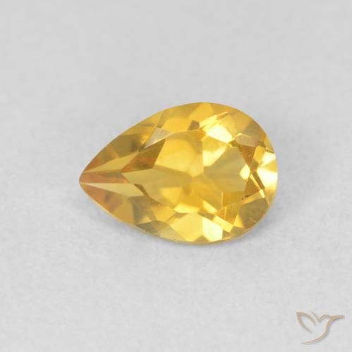 0.66ct Natural Dorado Citrino, En forma de pera, VVS