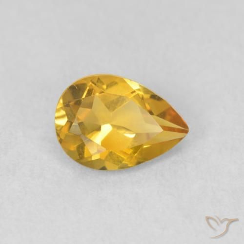 Citrino Dorado natural de 0.66 ct, En forma de pera, VVS