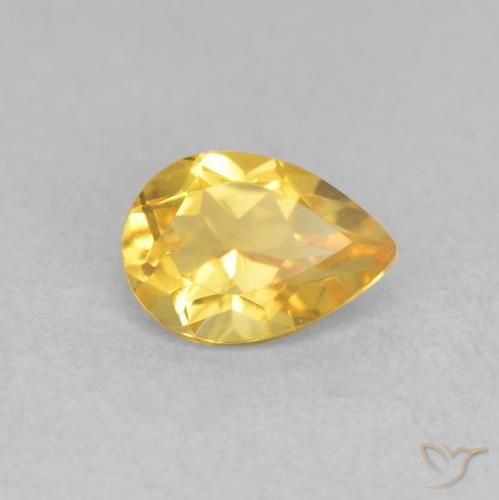 Citrino Dorado natural de 0.68 ct, En forma de pera, VVS