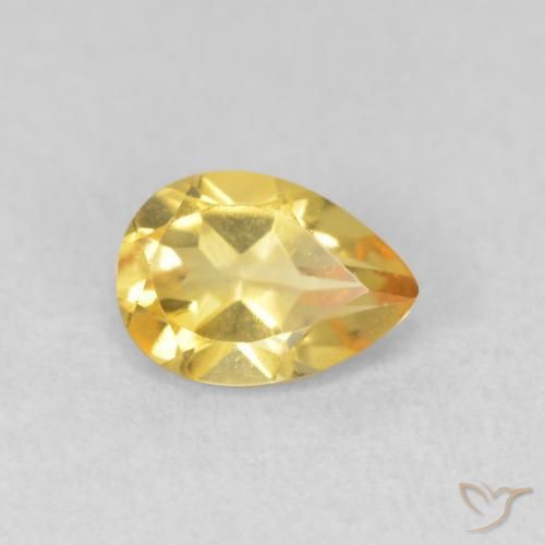 Citrino Dorado natural de 0.69 ct, En forma de pera, VVS