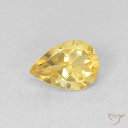 0.64ct Natural Naranja dorado Citrino, En forma de pera, VVS
