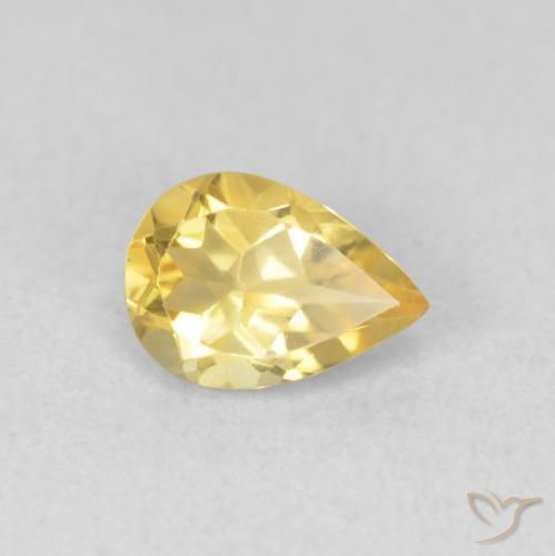 Citrino Naranja dorado natural de 0.64 ct, En forma de pera, VVS