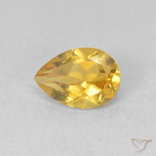 0.68ct Natural Dorado Citrino, En forma de pera, VVS