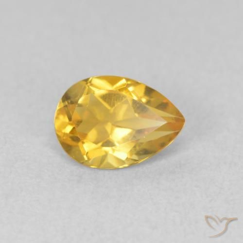 Citrino Dorado natural de 0.68 ct, En forma de pera, VVS