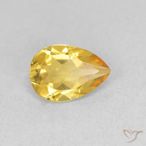 Citrino Dorado natural de 0.62 ct, En forma de pera, VVS