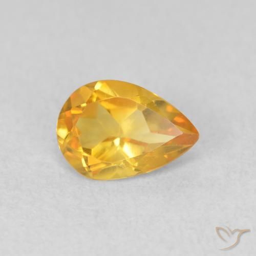 Citrino Dorado natural de 0.64 ct, En forma de pera, VVS