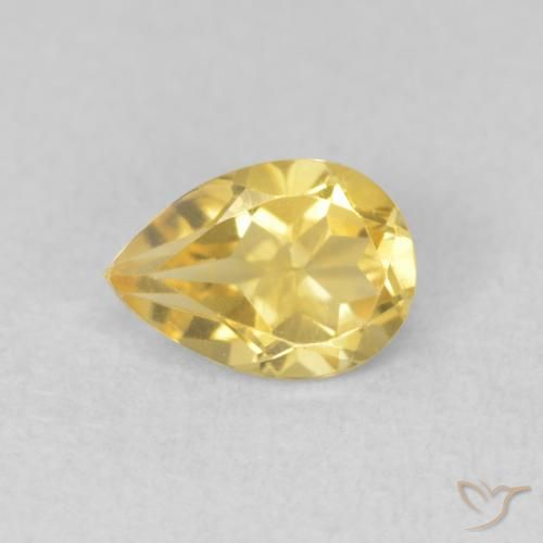 0.74ct Natural Amarillo dorado Citrino, En forma de pera, VVS