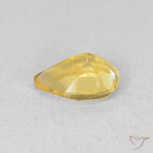 Citrino Amarillo dorado natural de 0.74 ct, En forma de pera, VVS