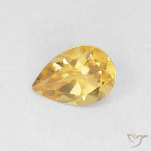 0.61ct Natural Dorado Citrino, En forma de pera, VVS