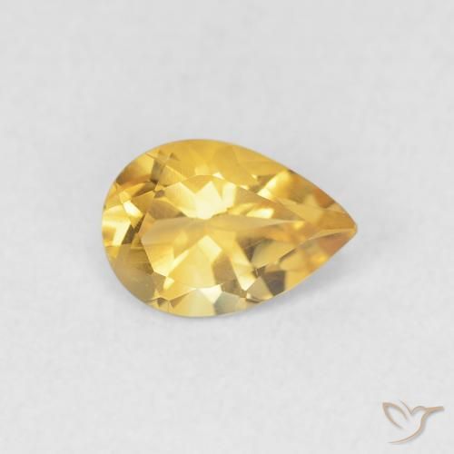 Citrino Dorado natural de 0.61 ct, En forma de pera, VVS