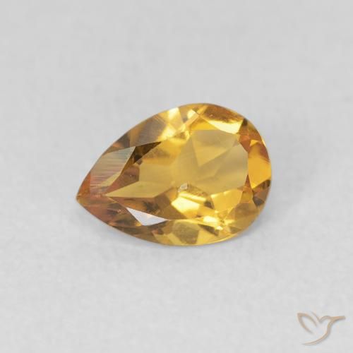 0.62ct Natural Naranja dorado Citrino, En forma de pera, VVS