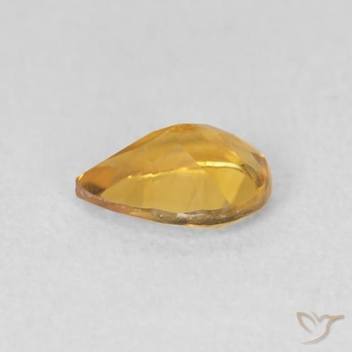 Citrino Naranja dorado natural de 0.62 ct, En forma de pera, VVS