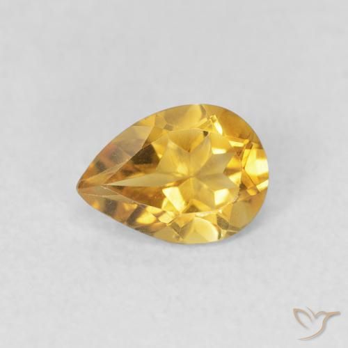 0.62ct Natural Naranja dorado Citrino, En forma de pera, VVS