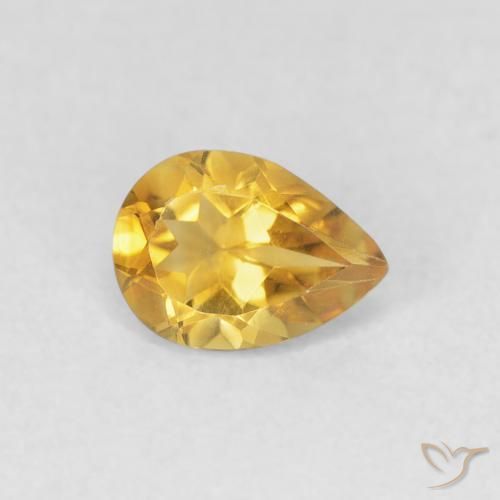 Citrino Naranja dorado natural de 0.62 ct, En forma de pera, VVS