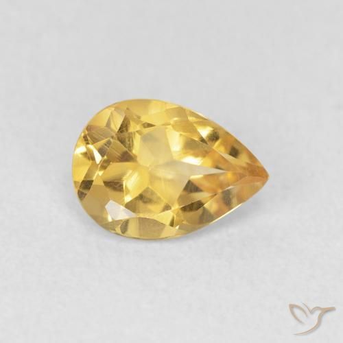Citrino Dorado natural de 0.70 ct, En forma de pera, VVS