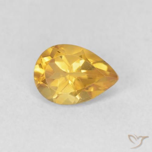 Citrino Dorado natural de 0.70 ct, En forma de pera, VVS