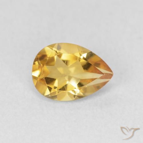 Citrino Dorado natural de 0.67 ct, En forma de pera, VVS