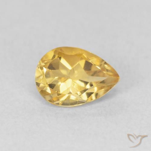 Citrino Dorado natural de 0.76 ct, En forma de pera, VVS
