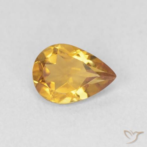 Citrino Medium Light-Golden natural de 0.60 ct, En forma de pera, VVS